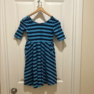 Hanna Andersson Striped Blue Kids Dress